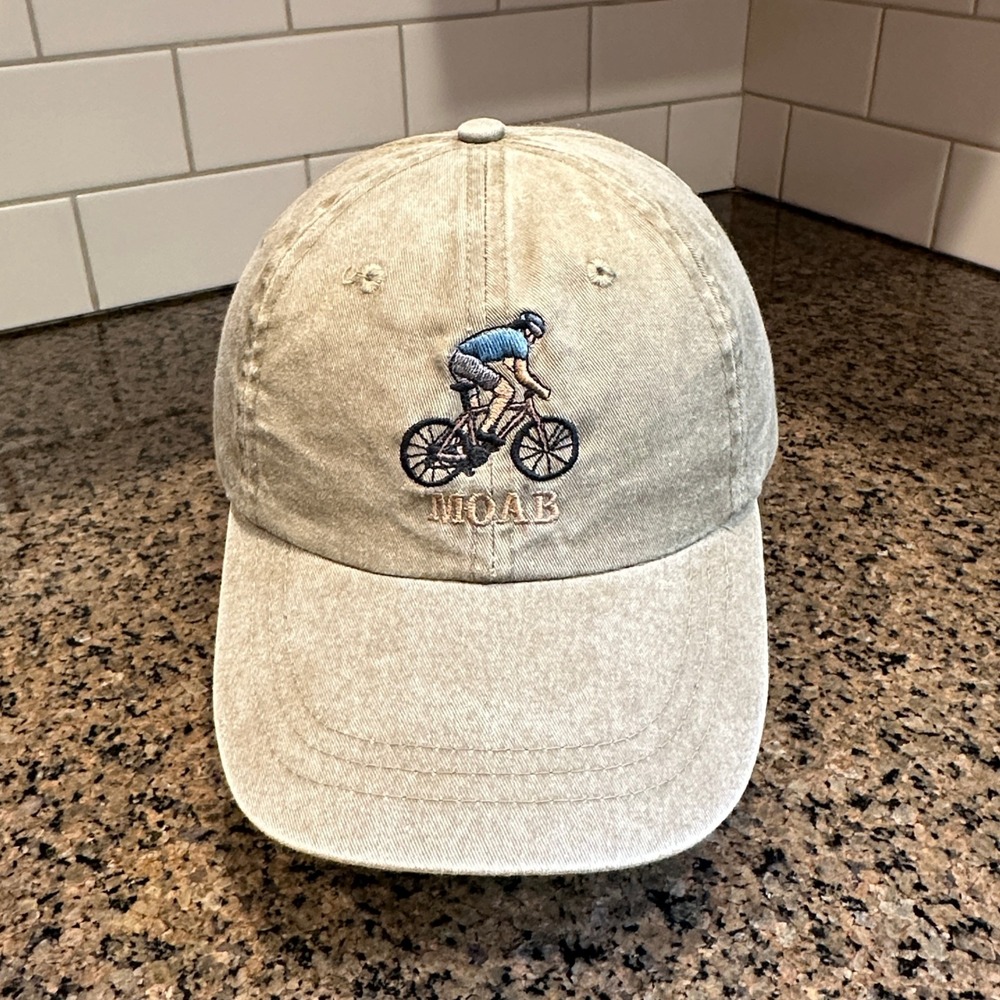 Moab Utah KC Caps Dad Hat Baseball Cap Tan Cotton Canvas